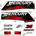 Mercury 25hp SeaPro Decals 2004-2009 (Red)