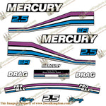 Mercury 260hp 2.5L Racing Partial Decals - Purple/Blue