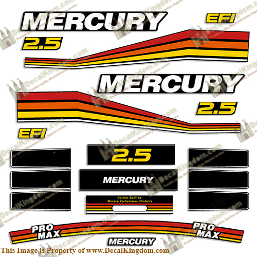 Mercury 260hp 2.5L Racing Pro Max Decals