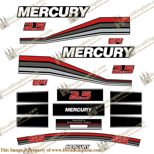 Mercury 260hp Racing 2.5L Decal Kit - Custom Red