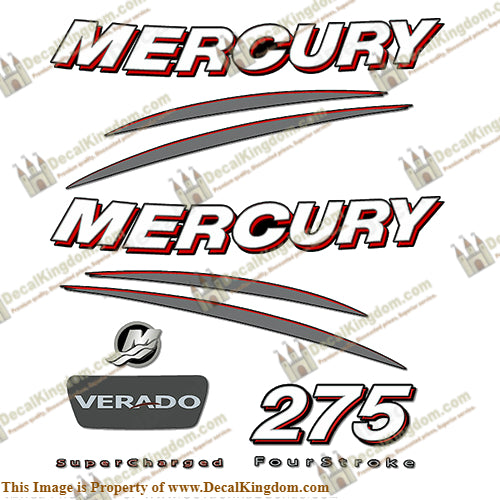 Mercury 275hp Verado Decal Kit - Curved