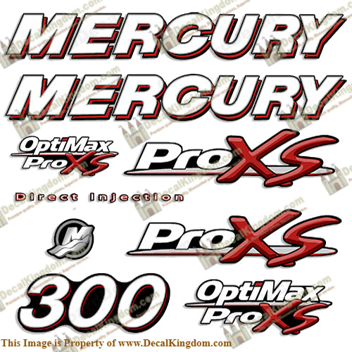Mercury 300 Optimax ProXS Decal Kit
