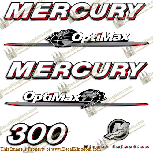 Mercury 300hp Optimax Decal Kit 2007 - 2012