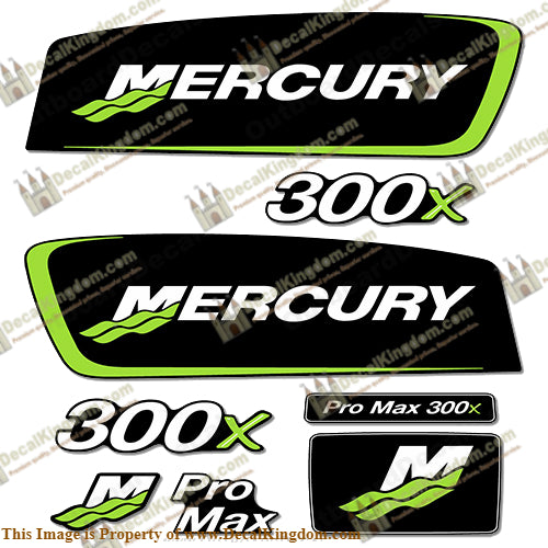 Mercury 300x ProMax Decals - Lime Green