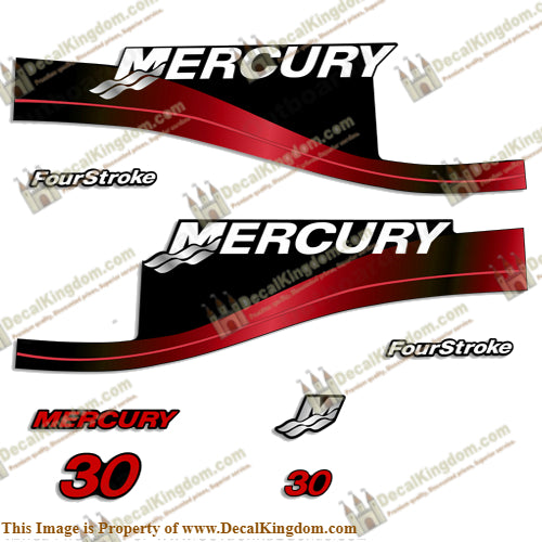 Mercury 30hp FourStroke Decal Kit 1999-2004 (Red)