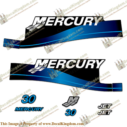 Mercury 30hp Jet Drive Decal Kit 1999-2004 (Blue)
