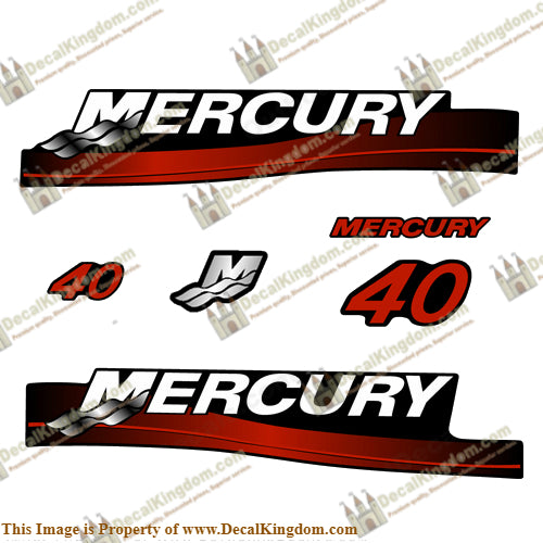 Mercury 40hp 2-Stroke Decal Kit (Red)