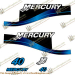Mercury 40hp 2-Stroke Decals 2004 (Blue)