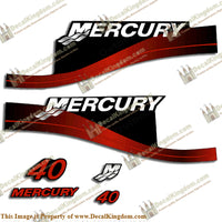 Mercury 40hp 2-Stroke Decals 2004 (Red)