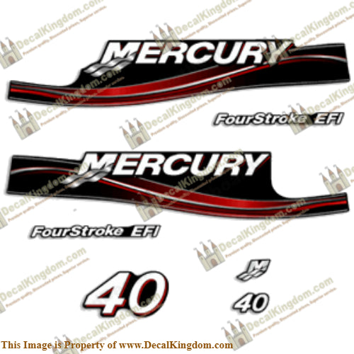 Mercury 40hp Four Stroke EFI Decal Kit - 2005+