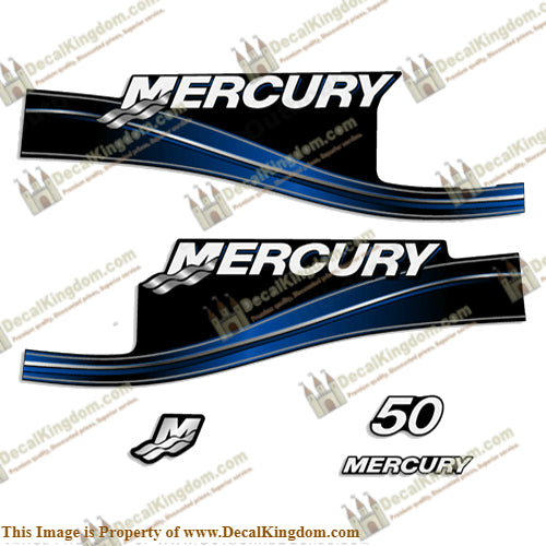 Mercury 50hp 2 Stroke Decal Kit (Blue) 2005 - 2009