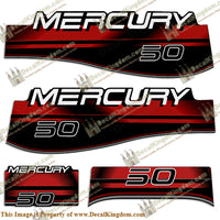Mercury 50hp Decals - Red