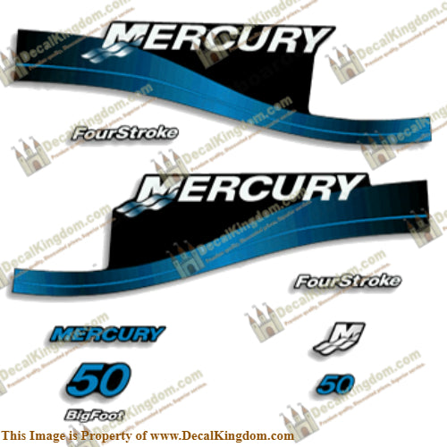 Mercury 50hp FourStroke Decals (Blue) - 2000