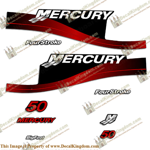 Mercury 50hp FourStroke Decals (Red) - 2000