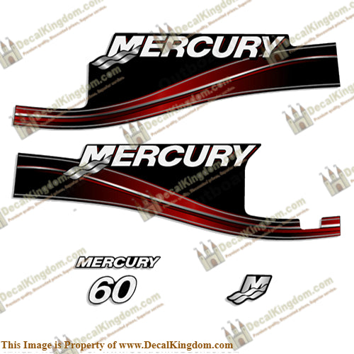 Mercury 60hp 2 Stroke Decal Kit 2005 - 2009 with Oil Window