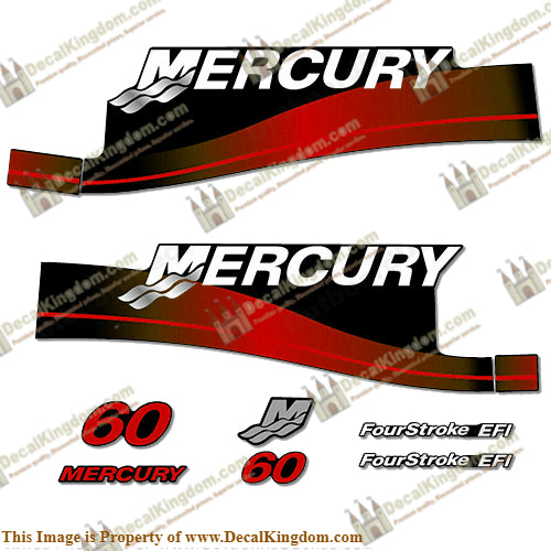 Mercury 60hp 4-Stroke EFI Decal Kit (Red)