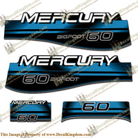 Mercury 60hp Bigfoot Decals - Blue
