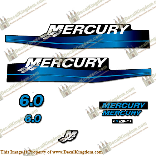 Mercury 6.0hp Decal Kit (Blue)