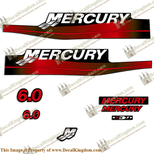 Mercury 6.0hp Decal Kit (Red)