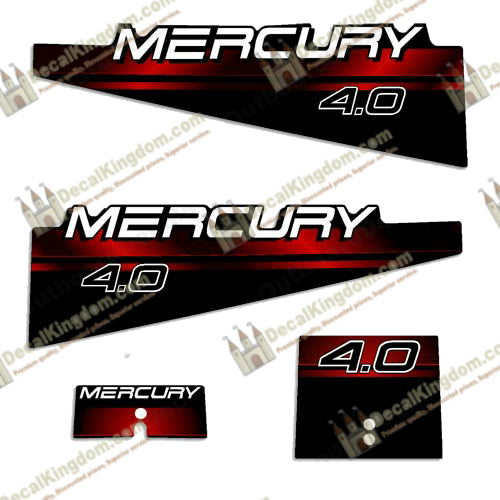 Mercury 6.0hp Decal Kit - 1994 - 1998