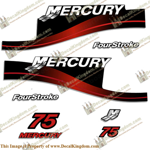 Mercury 75hp Four Stroke Decal Kit (Red)