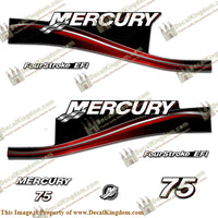 Mercury 75hp "Fourstroke EFI" Decals - 2005 (Red)