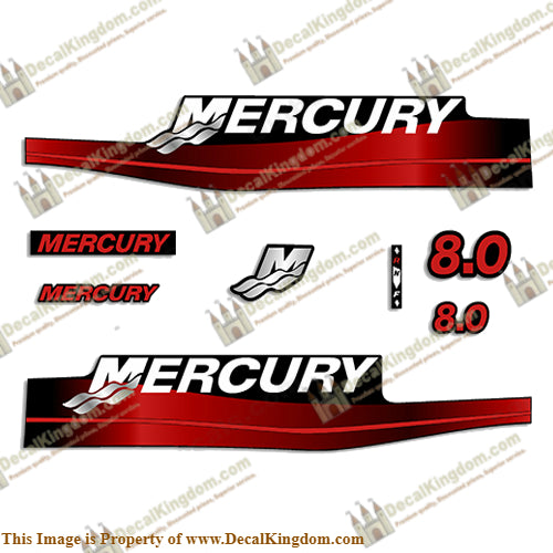 Mercury 8hp Decal Kit (Red)