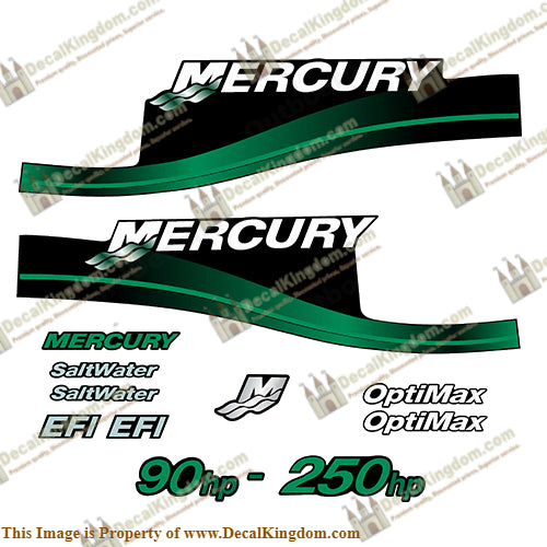 Mercury 90hp - 250hp Decals - Custom Color Green