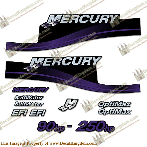 Mercury 90hp - 250hp Decals - Custom Color Purple