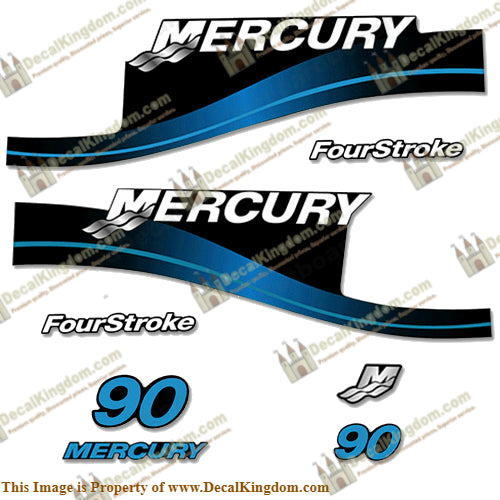 Mercury 90hp 4-Stroke Decal Kit 1999-2004 (Blue)