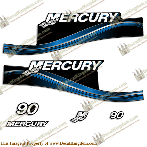 Mercury 90hp ELPTO Decal Kit - 2005 (Blue)