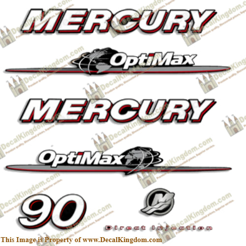 Mercury 90hp "Optimax" Decals - 2007-2012