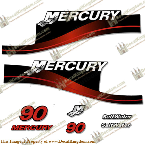 Mercury 90hp Saltwater Series Decal Kit (Red)