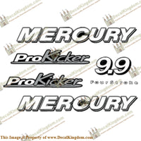 Mercury 9.9 Pro Kicker Decals - Silver