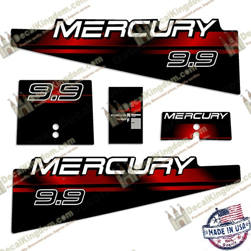 Mercury 9.9hp Decal Kit - 1994 - 1998 (Red)