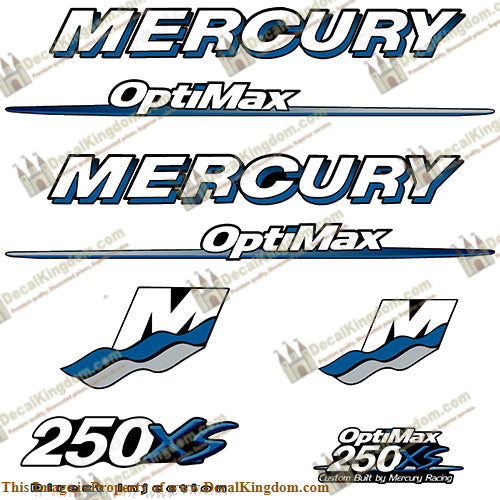 Mercury Custom 250xs Decal Kit - Blue/Silver