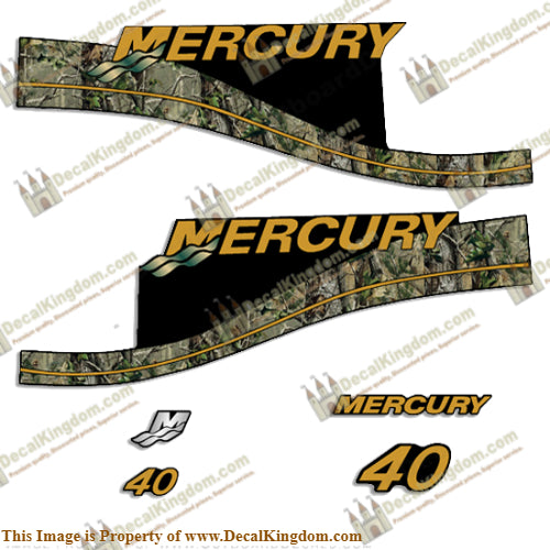 Mercury Custom 40 ELPTO Decal Kit - Real Camo Style