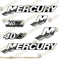 Mercury Custom 40hp Racing 40xs Decals - Gray/Silver
