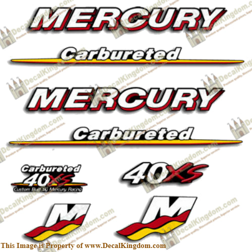 Mercury Custom 40hp Racing 40xs Decals