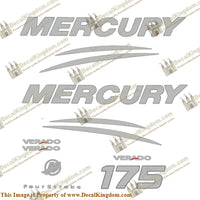Mercury Verado 175hp Decal Kit - Chrome/Silver