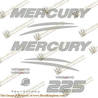 Mercury Verado 225hp Decal Kit - Chrome/Silver