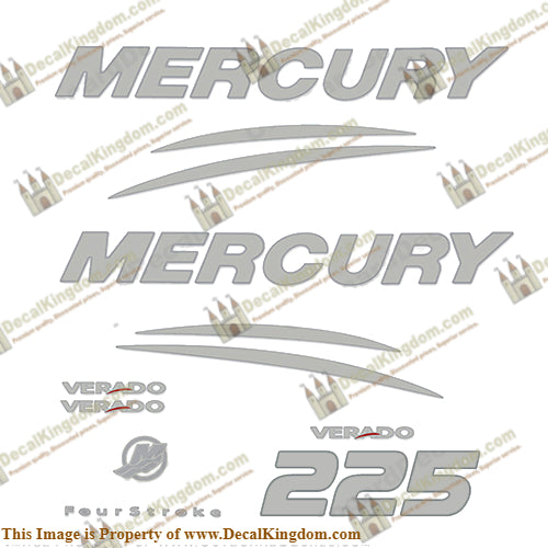 Mercury Verado 275hp Outboard Decal Kit - Straight Design - Made In USA