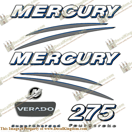 Mercury Verado 275hp Decal Kit - Blue