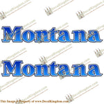 Montana Older Style Logo RV Decals (Set of 2) - Blue