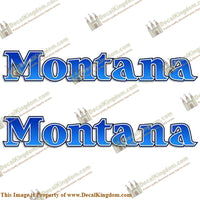 Montana Older Style Logo RV Decals (Set of 2) - Blue