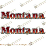Montana Older Style Logo RV Decals (Set of 2) - Maroon