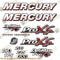 Mercury 150-300hp Optimax ProXS Decal Kit - Boat Decals from DecalKingdom Mercury 150-300hp Optimax ProXS Decal Kit outboard decal Mercury 150-300hp Optimax ProXS Decal Kit vintage decals