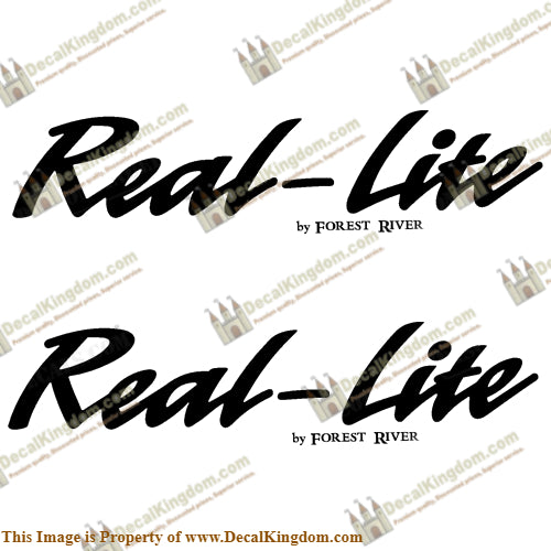 Real-Lite by Forest River RV Decals (Set of 2) - Any Color!