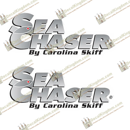Sea Chaser by Carolina Skiff Boat Decals - Set of 2 Marine Grade