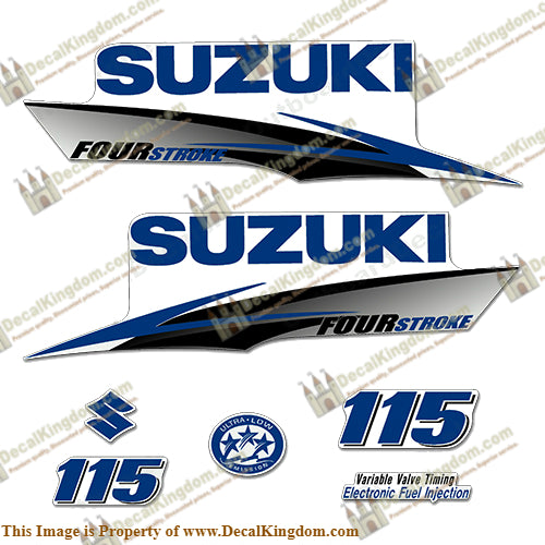 Suzuki 115hp 4-Stroke Decals (Dark Blue) 2010 - 2013